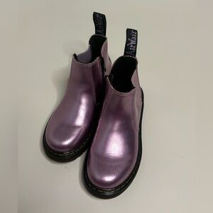 Dr. Martens Kids 2976 Metallic Chelsea Boots | Size 13 | Shiny Lilac Purple